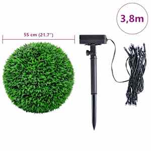 Umělé buxus koule s LED světly 2 ks zelené 55 cm - obrázek 9