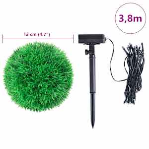 Umělé buxus koule s LED světly 4 ks zelené 12 cm - obrázek 9