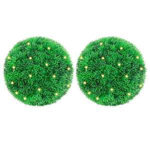 Umělé buxus koule s LED světly 2 ks zelené 22 cm - obrázek 1