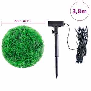 Umělé buxus koule s LED světly 2 ks zelené 22 cm - obrázek 9