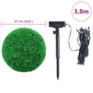 Umělé buxus koule s LED světly 2 ks zelené 27 cm - obrázek 9