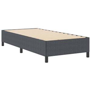 Postel s boxspringem Tmavě šedá 100 x 200 cm Žebrovaná látka - obrázek 4