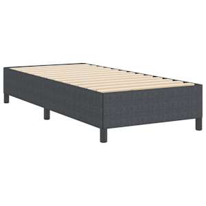 Postel s boxspringem Tmavě šedá 100 x 200 cm Žebrovaná látka - obrázek 7