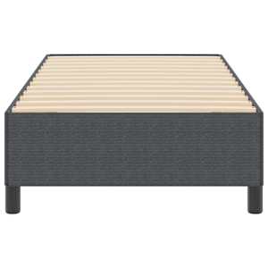 Postel s boxspringem Tmavě šedá 100 x 200 cm Žebrovaná látka - obrázek 5