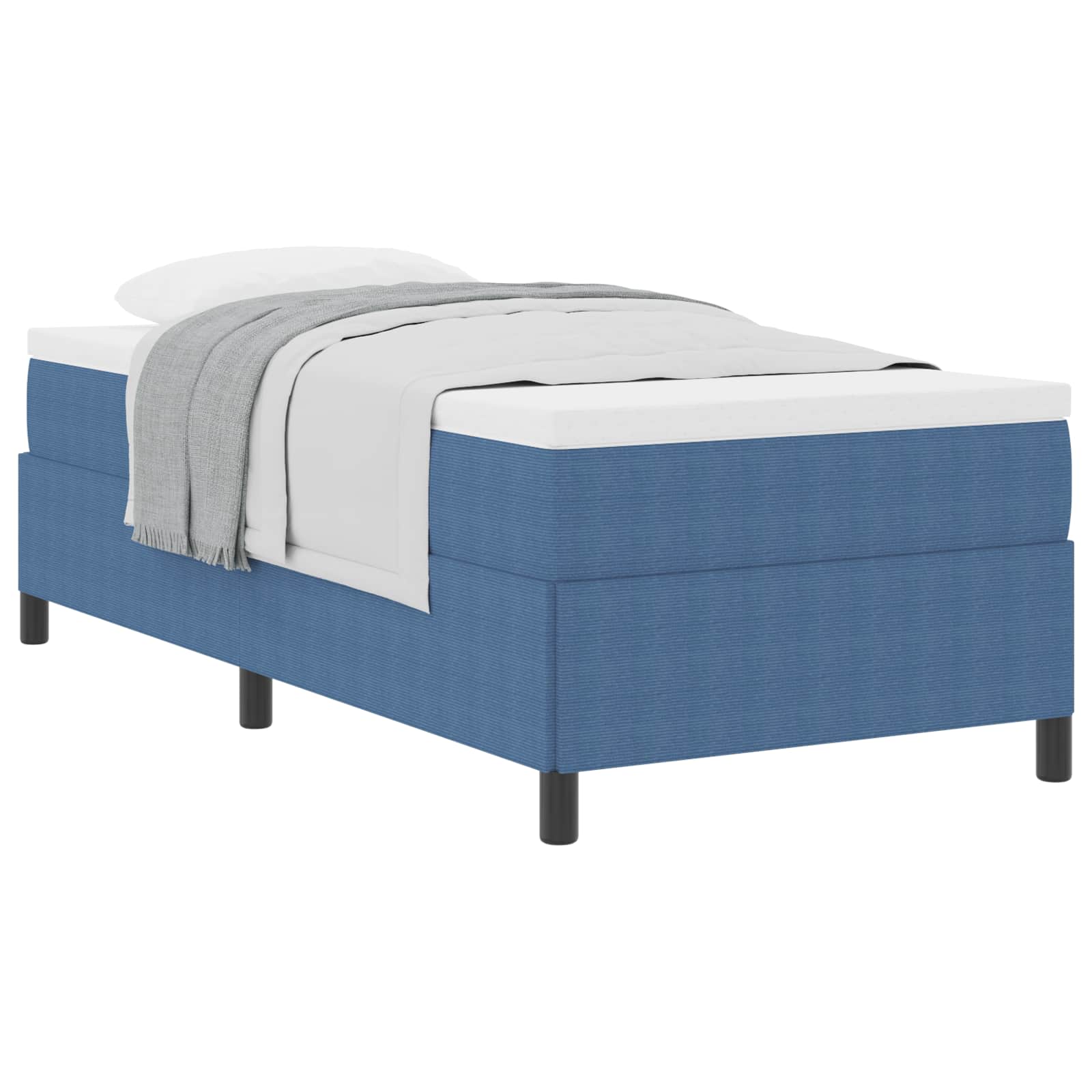 Thumbnail - vidaXL Boxspringbett Blau 100 x 200 cm Cordstoff