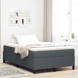 Postel s boxspringem Tmavě šedá 120 x 190 cm Žebrovaná látka - obrázek 1