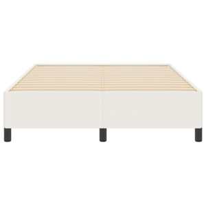Postel s boxspringem Krémová 140 x 190 cm Žebrovaná látka - obrázek 5