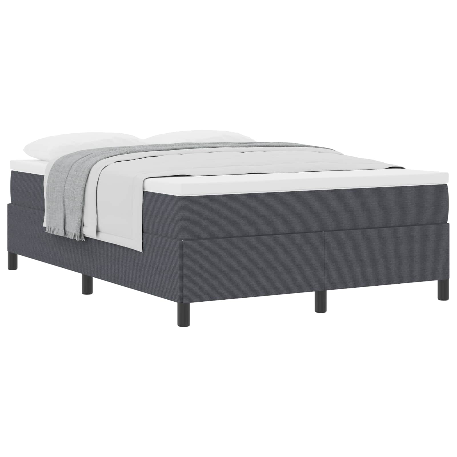 VidaXL Boxspring Bed Donkergrijs 160 X 200 Cm Corduroy Stof