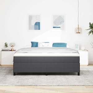 Postel s boxspringem Tmavě šedá 180 x 200 cm Žebrovaná látka - obrázek 3