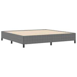 Postel s boxspringem Světle šedá 200 x 200 cm Žebrovaná látka - obrázek 4