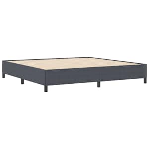 Postel s boxspringem Tmavě šedá 200 x 200 cm Žebrovaná látka - obrázek 3