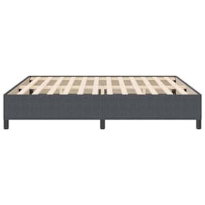 Postel s boxspringem Tmavě šedá 200 x 200 cm Žebrovaná látka - obrázek 5