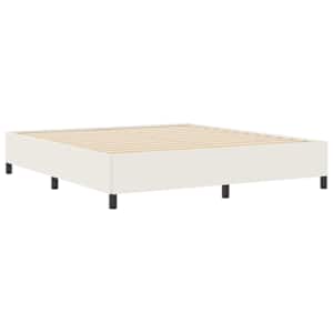 Postel s boxspringem Krémová 200 x 200 cm Žebrovaná látka - obrázek 3