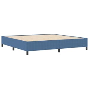 Postel s boxspringem Modrá 200 x 200 cm Žebrovaná látka - obrázek 4