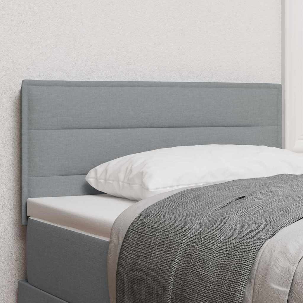 Sengegavl Linje Design Lysegrå 90 cm Stof