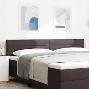 Čelo postele Tmavě hnědá 200 cm textil - obrázek 1