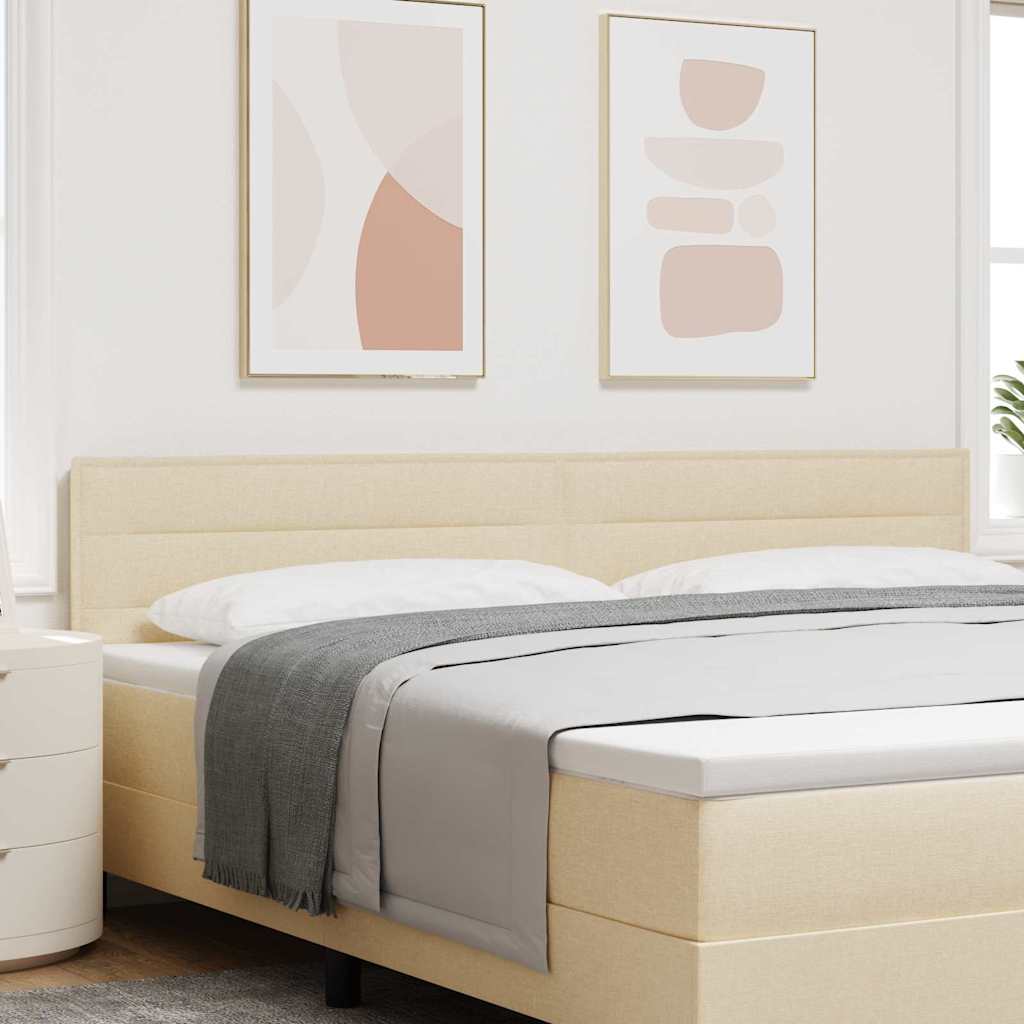 Sengegavl Linje Design Creme 200 cm Stof