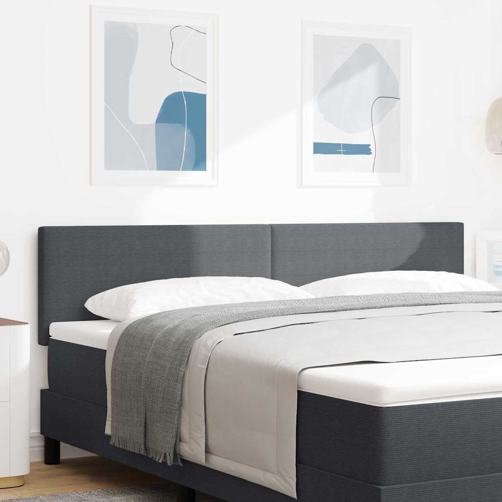 vidaXL Tăblie cap cu headboard Gri închis 180 cm Țesătură cu dungi