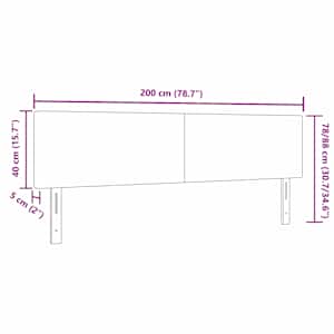 Čelo postele Tmavě šedá 200 cm Žebrovaná látka - obrázek 9
