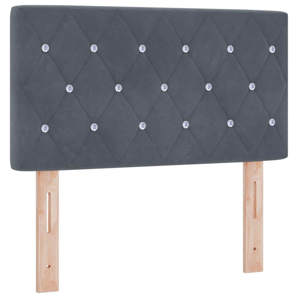 Pääty, kristallipainikkeella, tummanharmaa, 80 cm, sametti