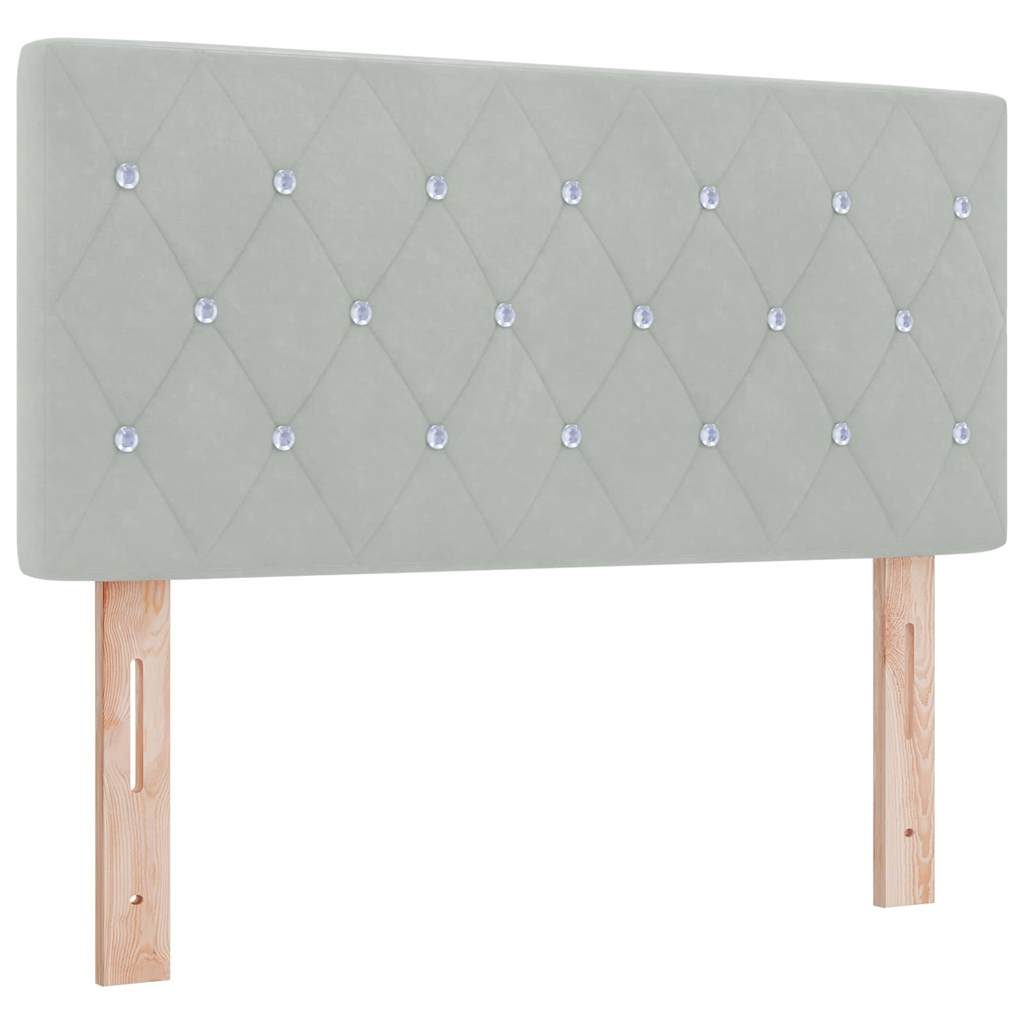 Pääty Vaaleanharmaa, Sametti, Kristallinappikiinnitys, 90 cm