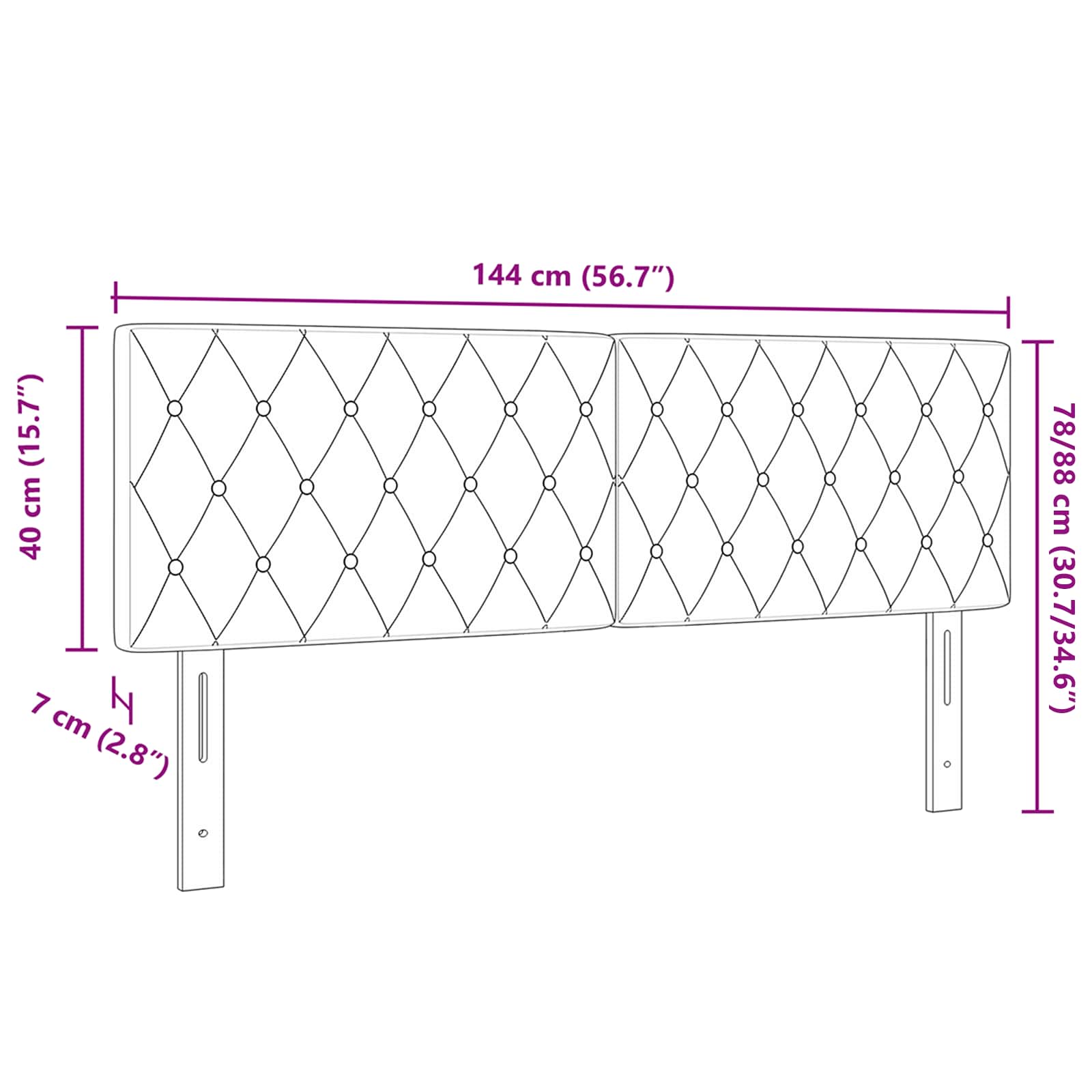 Samettinen Sängynpääty Argyle Vaaleanharmaa 140 cm Sametti - Image 7