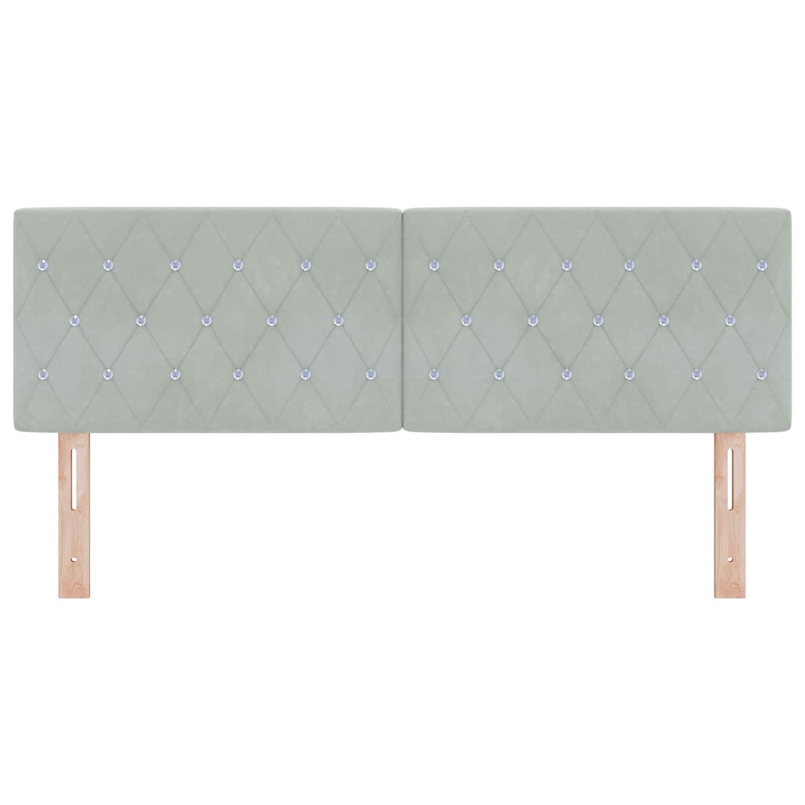 Samettinen Sängynpääty Argyle Vaaleanharmaa 160 cm Sametti