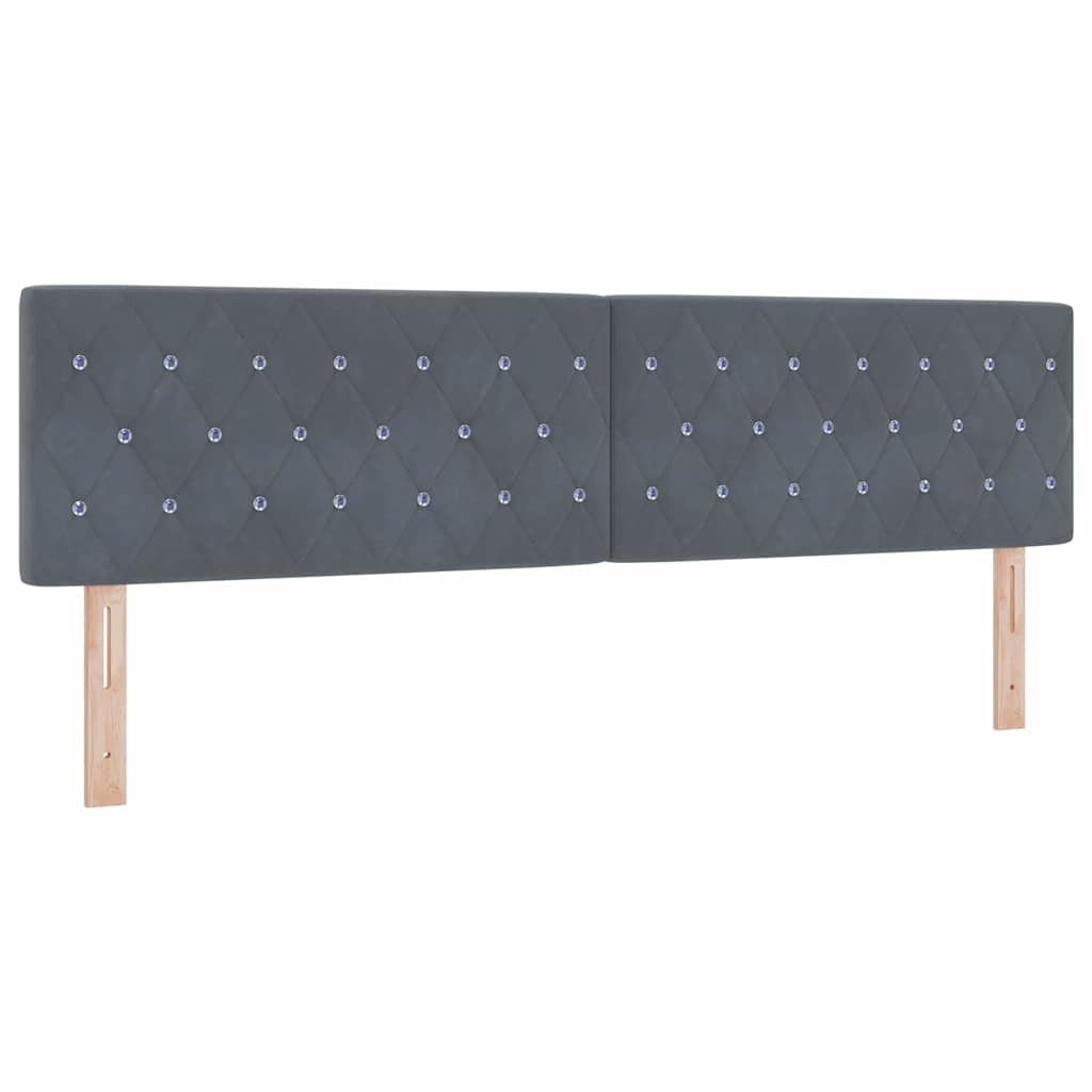 Pääty Kristalli Nappikiinnitys, Tummanharmaa, 180 cm, Sametti
