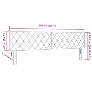 Čelo postele Tmavě šedá 200 cm samet - obrázek 9