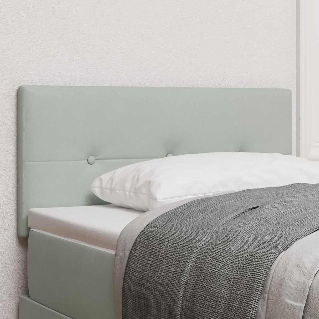 Sängynpääty Nappituettua Vaaleanharmaata 90 cm Samettia