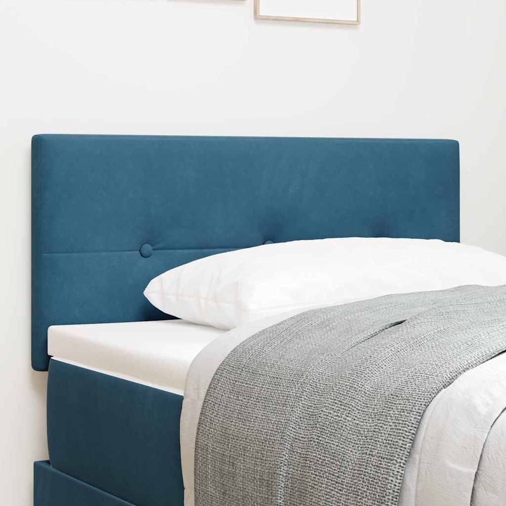 sängynpääty nappituettu tummansininen 90 cm sametti