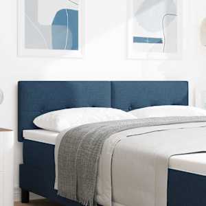 Výškově nastavitelné čelo postele s čelo Modrá 144 cm textil - obrázek 1