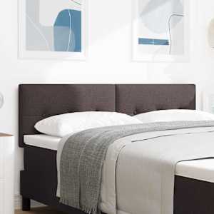 Výškově nastavitelné čelo postele Tmavě hnědá 160 cm textil - obrázek 1
