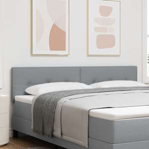 Výškově nastavitelné čelo postele Světle šedá 180 cm textil - obrázek 1