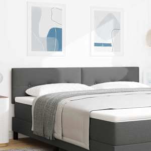 Výškově nastavitelné čelo postele Tmavě šedá 180 cm textil - obrázek 1