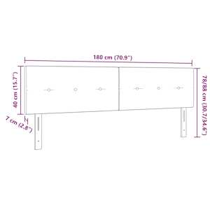 Výškově nastavitelné čelo postele Tmavě šedá 180 cm textil - obrázek 8