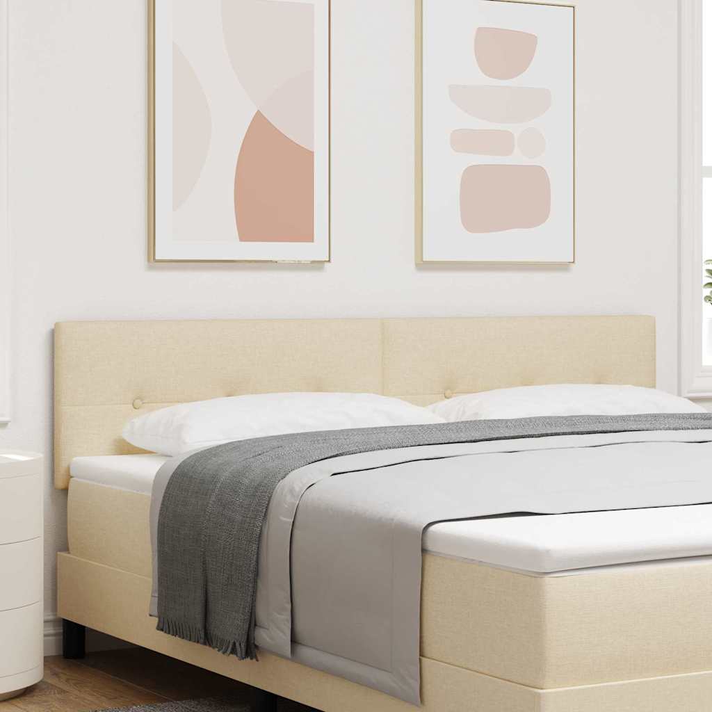 vidaXL Tăblie cap cu headboard Manual Crem 180 cm țesătură