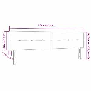 Výškově nastavitelné čelo postele s čelo Černá 200 cm textil - obrázek 9