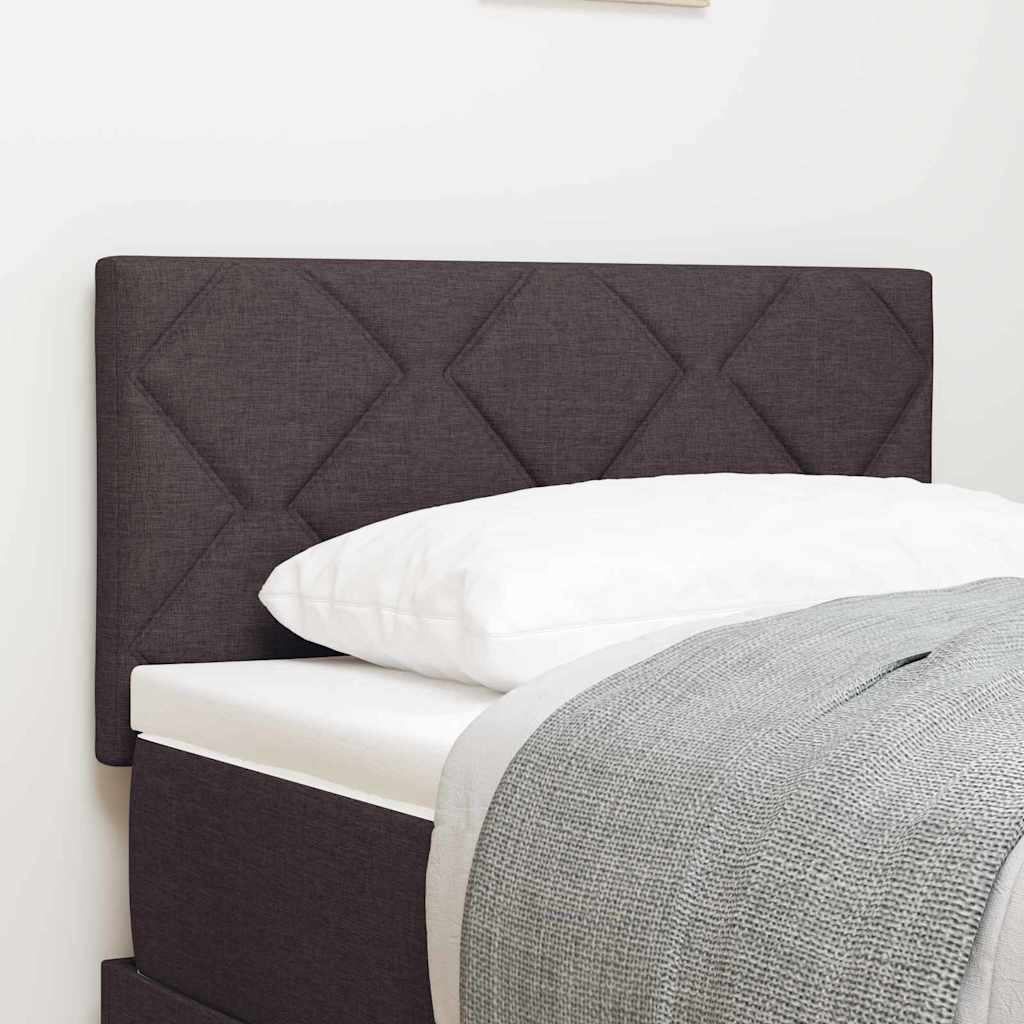 Sengegavl Diamantblokke Design Mørkebrun 80 cm Stof