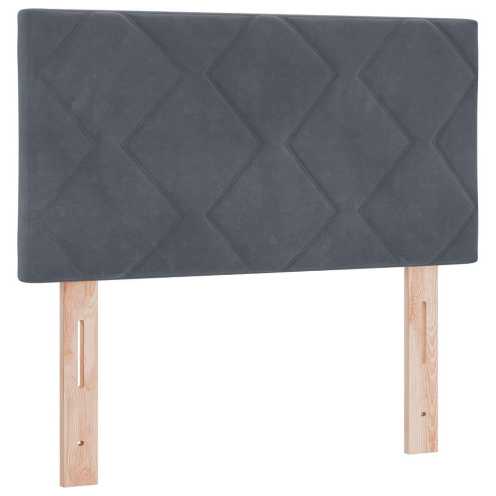 Sängynpääty Timanttilevykanggoitus Tummanharmaa 80 cm Sametti