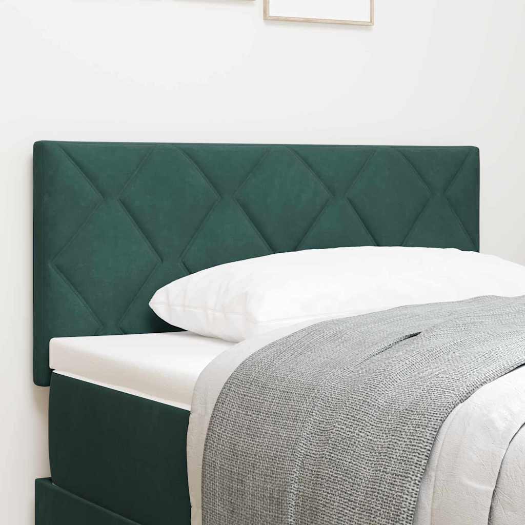 Sengegavl Diamantblokke Design Mørkegrøn 100 cm Fløjl