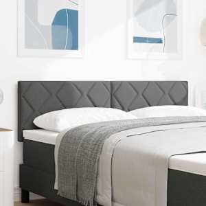 Čelo postele Tmavě šedá 144 cm textil - obrázek 1