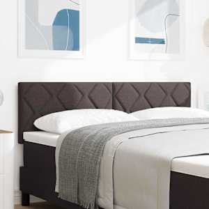 Čelo postele Tmavě hnědá 144 cm textil - obrázek 1