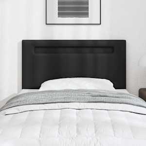 LED glava postelje Črna 90 cm Umjetno usnje