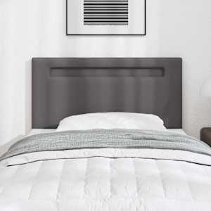LED glava postelje Siva 90 cm Umjetno usnje
