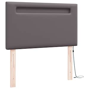 LED hlavová deska Šedá 90 cm Umělá kůže - obrázek 4
