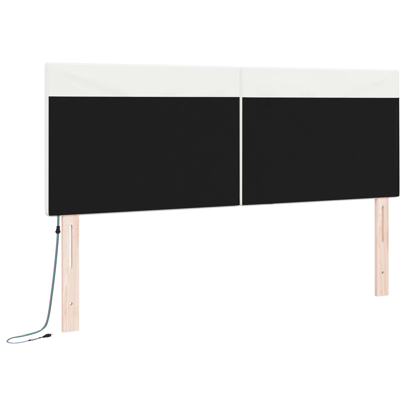 LED glava postelje Bela 144 cm Umjetno usnje