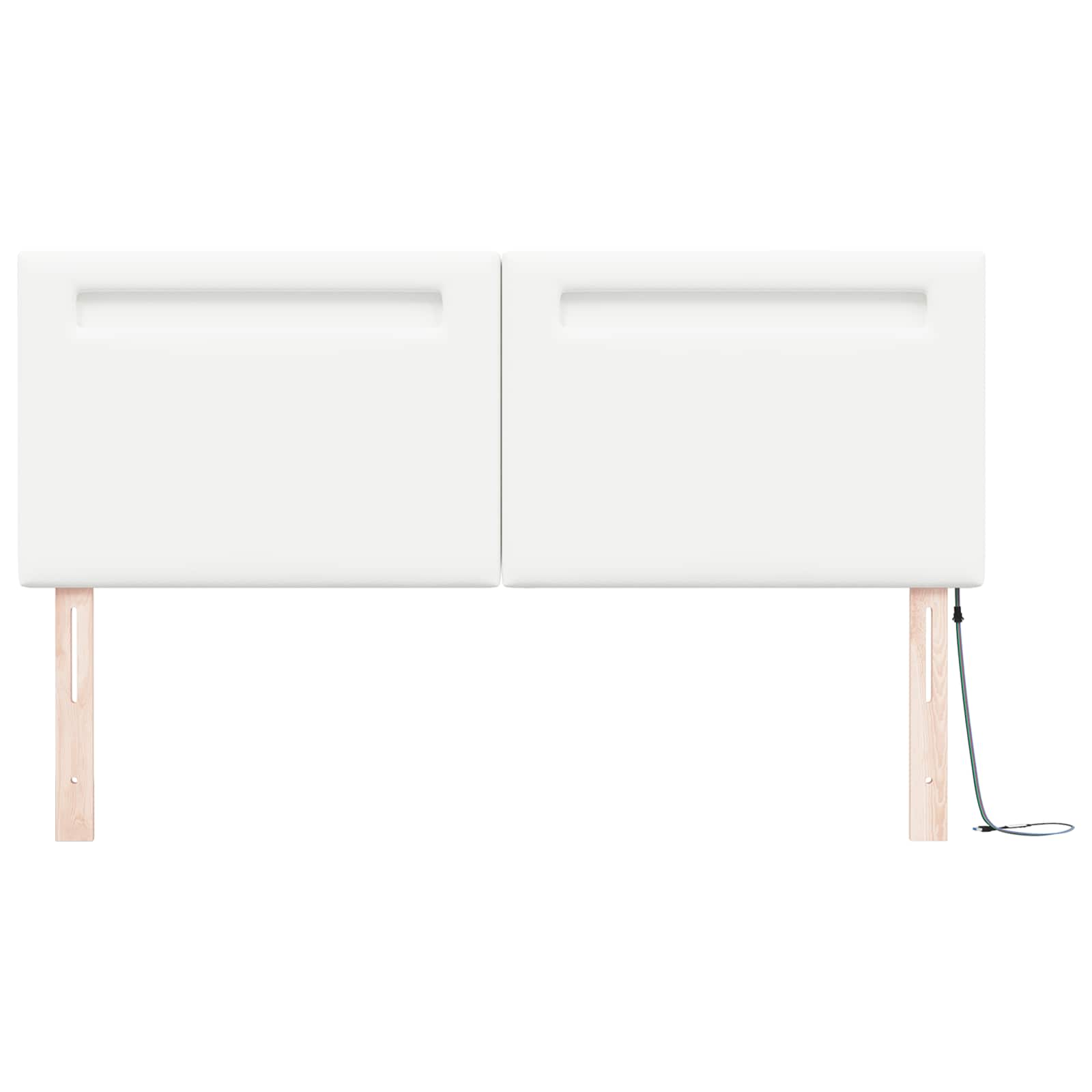 LED glava postelje Bela 144 cm Umjetno usnje