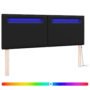LED hlavová deska Černá 160 cm Umělá kůže - obrázek 2