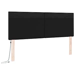 LED hlavová deska Černá 160 cm Umělá kůže - obrázek 7